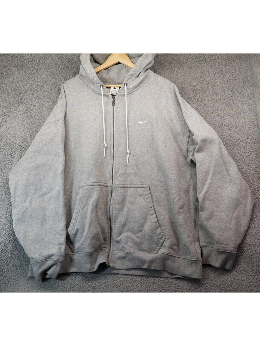 Nike Men Tall 3XL Zip Hoodie Gray Solo Swoosh DR0403-063